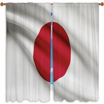 Series Of Ruffled Flags. Japan. Window Curtains 63370307