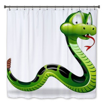 Serpente Cartoon-Green Snake Cartoon-Vector Bath Decor 32016344