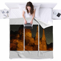 Set Of Beautiful Night Landscape Backgrounds, Triangle Design Blankets 72894634