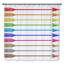 Set Of Colorful Metallic Arrows Isolated On White Bath Decor 57106116