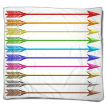 Set Of Colorful Metallic Arrows Isolated On White Blankets 57106116