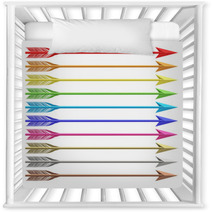 Set Of Colorful Metallic Arrows Isolated On White Nursery Decor 57106116