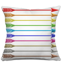 Set Of Colorful Metallic Arrows Isolated On White Pillows 57106116