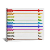 Set Of Colorful Metallic Arrows Isolated On White Wall Art 57106116