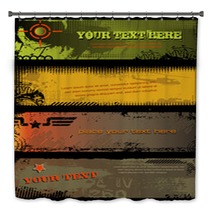 Set Of Four Grungy Military Banners Bath Decor 15826219