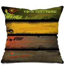 Set Of Four Grungy Military Banners Pillows 15826219