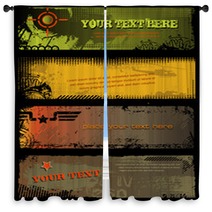 Set Of Four Grungy Military Banners Window Curtains 15826219