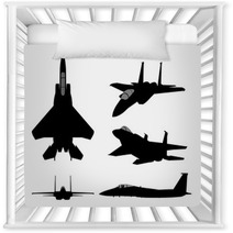 Set Of Military Jet Fighter Silhouettes Nursery Decor 127849931