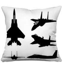 Set Of Military Jet Fighter Silhouettes Pillows 127849931