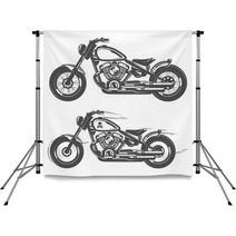 Set Of Motorcycle Vintage Style Backdrops 114285642