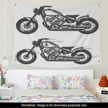 Set Of Motorcycle Vintage Style Wall Art 114285642