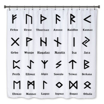 Set Of Old Norse Scandinavian Runes Runic Alphabet Futhark Ancient Occult Symbols Germanic Letters On White Vector Illustration Bath Decor 178905796