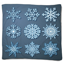 Set Of Paper Snowflakes Blankets 58418367