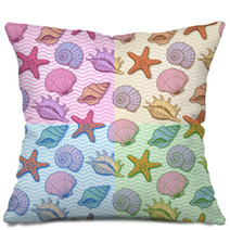 Set Of Sea Hand Drawn Seamless Pattern Pillows 47480286