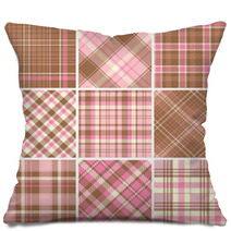 Set Of Seamless Tartan Patterns Pillows 62215624