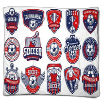 Set Of Soccer Emblems Blankets 201823500