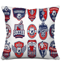 Set Of Soccer Emblems Pillows 201823500