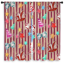 Set Of Symbols For The Holiday Background On The Circus Window Curtains 66281028