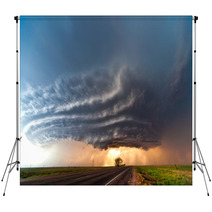 Severe Thunderstorm In The Great Plains Backdrops 54307276