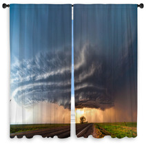 Severe Thunderstorm In The Great Plains Window Curtains 54307276