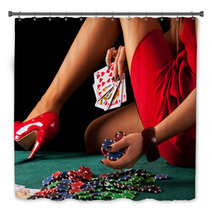 Sexy Gambling Woman Bath Decor 63753229