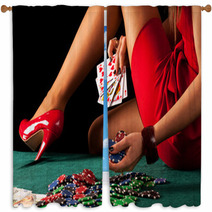 Sexy Gambling Woman Window Curtains 63753229