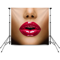 Sexy Lips. Beautiful Make-up Closeup. Kiss Backdrops 59443735