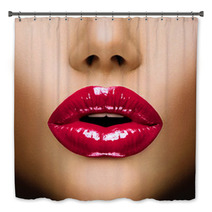 Sexy Lips. Beautiful Make-up Closeup. Kiss Bath Decor 59443735