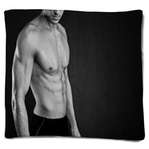 Sexy Muscular Man Blankets 51297995