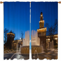 Sforzesco Castle In Milan Window Curtains 61740064