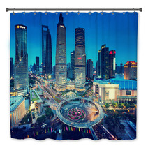 Shanghai Night View From The Oriental Pearl Tower Bath Decor 67949640
