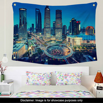 Shanghai Night View From The Oriental Pearl Tower Wall Art 67949640