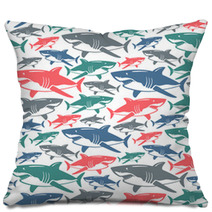 Shark Seamless Pattern Pillows 115490282