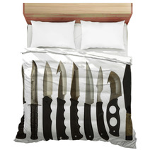 Sheath Knives Isolated On A White Background Bedding 53175555