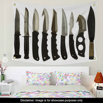 Sheath Knives Isolated On A White Background Wall Art 53175555