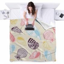 Shells Seamless Pattern Blankets 63798346