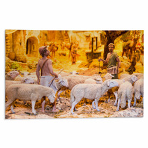 Shepherds With A Herd Of Sheep Rugs 55725541