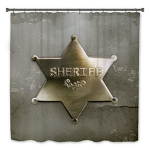 Sheriff Star, Old Style Vector Bath Decor 60488628