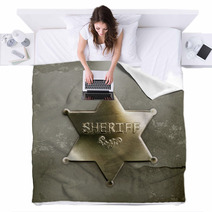 Sheriff Star, Old Style Vector Blankets 60488628