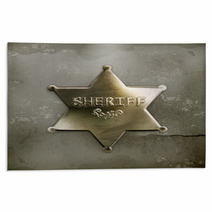 Sheriff Star, Old Style Vector Rugs 60488628