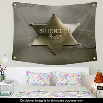 Sheriff Star, Old Style Vector Wall Art 60488628