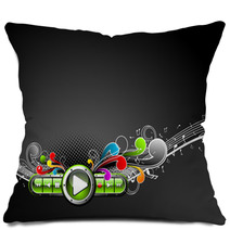 Shiny Buttonset With Colorfull Grunge Floral Elements Pillows 15104711
