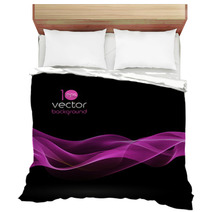 Shiny Color Waves Over Dark Vector Backgrounds Bedding 66939600