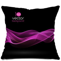 Shiny Color Waves Over Dark Vector Backgrounds Pillows 66939600