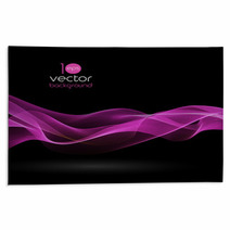 Shiny Color Waves Over Dark Vector Backgrounds Rugs 66939600