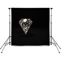 Shiny Diamond On Black Background Backdrops 60267716