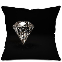 Shiny Diamond On Black Background Pillows 60267716