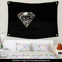 Shiny Diamond On Black Background Wall Art 60267716