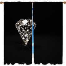 Shiny Diamond On Black Background Window Curtains 60267716