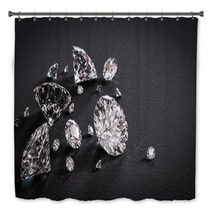 Shiny Diamonds On Black Background Bath Decor 58375967